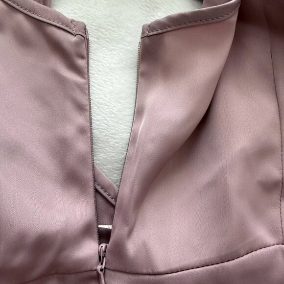 NEW! Rachel Zoe Women’s Satin Dress Maxi Sleeveless Pockets Dust Pink Size XS - Picture 9 of 12